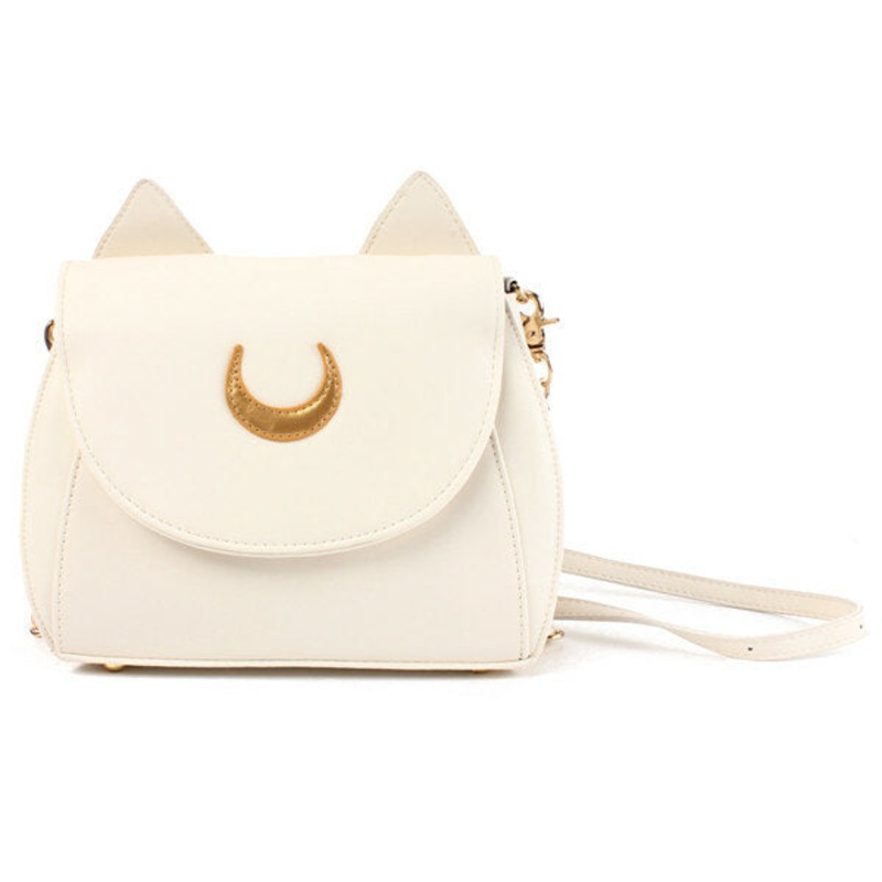 Sweet Women’s Crossbody Bag Cat Shoulder Bags With Moon Print and Ear Pattern Design