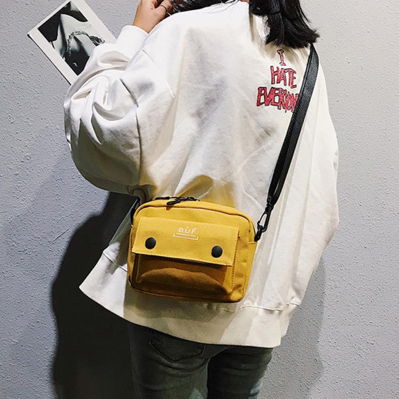 Women Canvas Hip-hop Mini Shoulder Bag Crossbody Bag