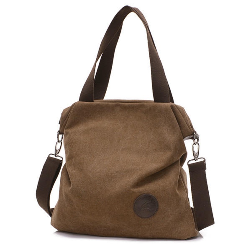 Women Canvas Shoulder Bags Vintage Tote Handbags Capacity Shopping Crossbody Bags