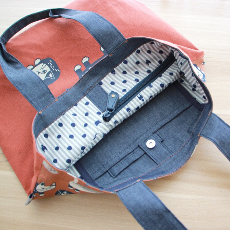 Women Casual Cat Pattern Handbag Tote Bag For Shopping