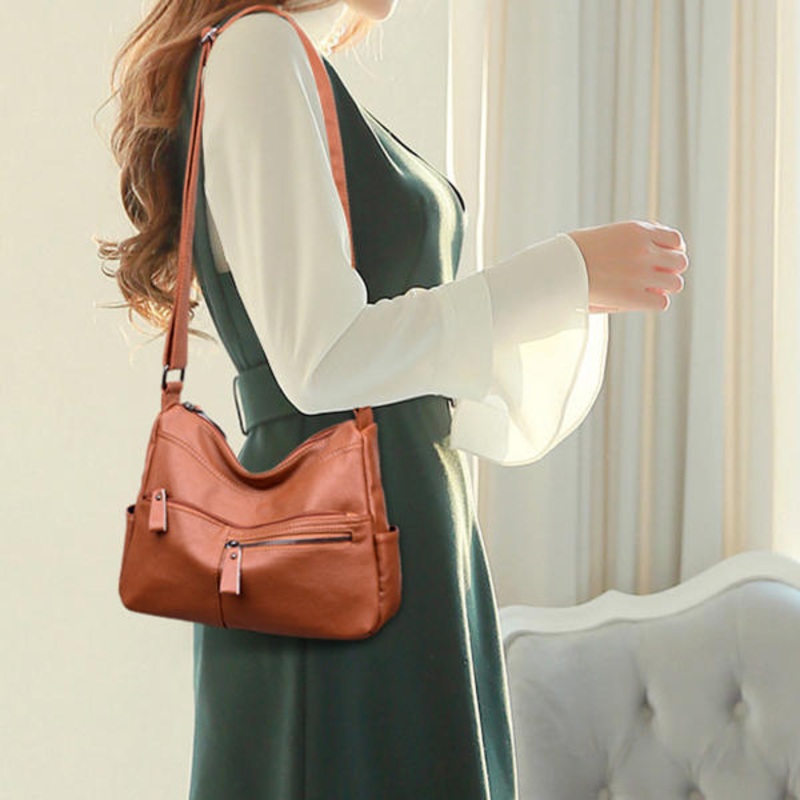 Women Faux Leather Leisure Shoulder Bag Crossbody Bag Shoulder Bag