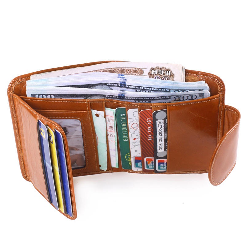 Women Genuine Leather Wallet Business Card Holder Purse