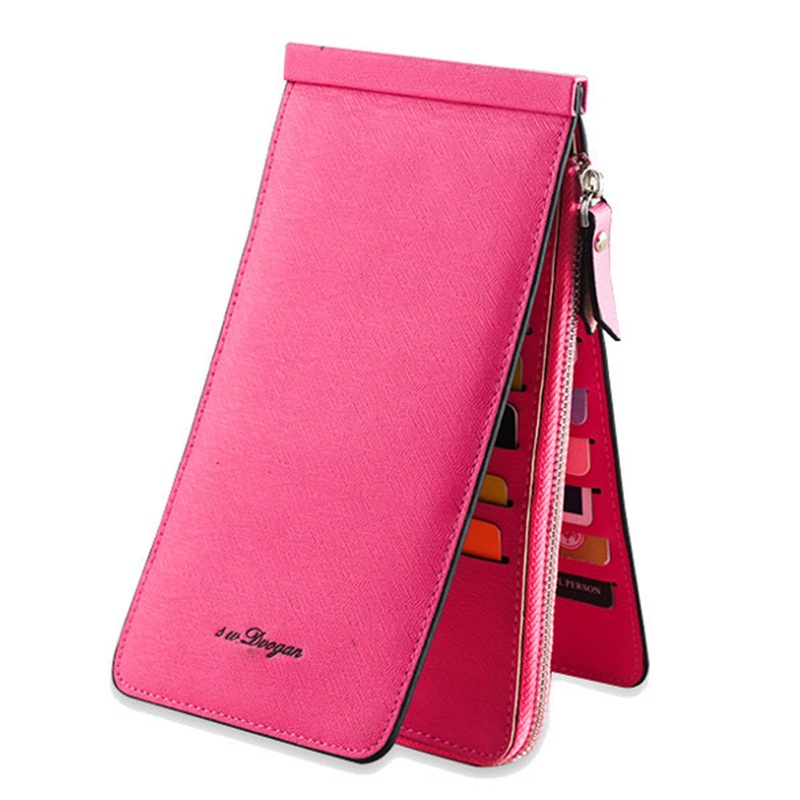 Women Men 26 Multi Card Holder Ultra Thin PU Leather Zipper Business Card Case 5.5” Phone Bags