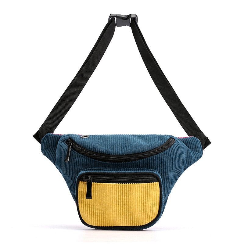 Women Men Fashion Multi-Color Waist Bag Shoulder Bag Chest Bag Crossbody Bag With Headphone Port