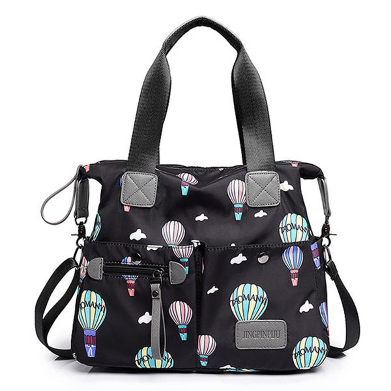 Women Nylon Multi Pocket Waterproof Lightweight Handbag Shoulder Crossbody Bag