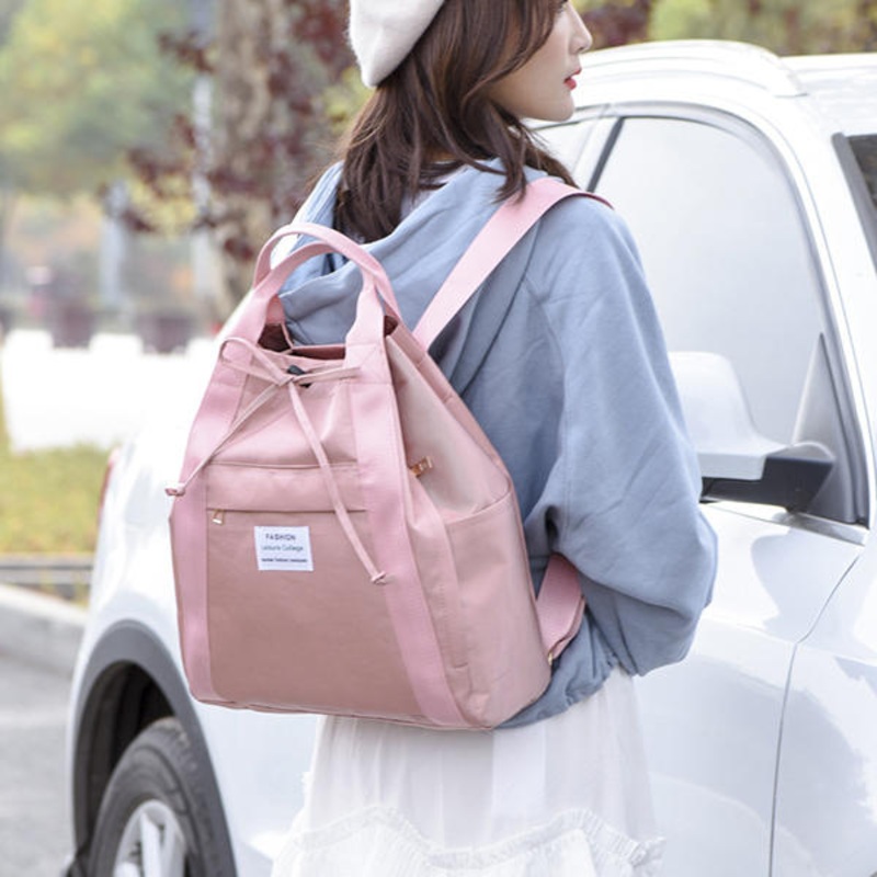 Women Oxford Solid Travel Backpack Multi-pocket Handbag Casual Shoulder Bag