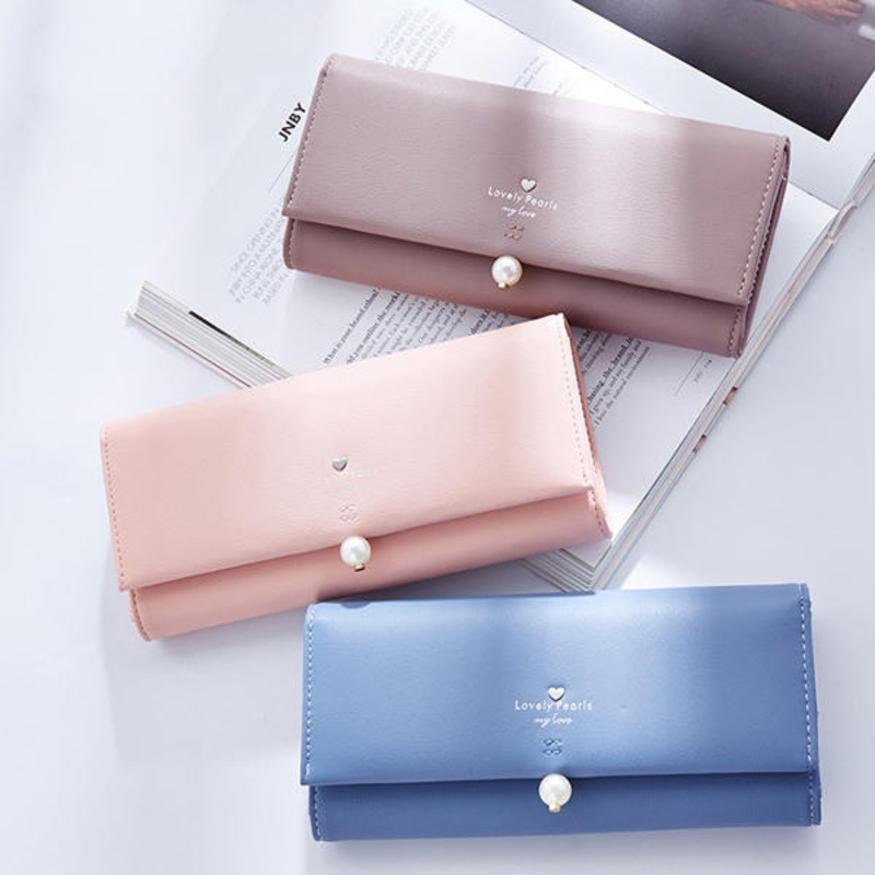 Women Pu Leather Casual Long Wallet Credit Car Holder