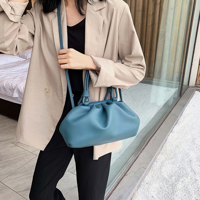 Women Solid Pouch Fashion Crossbody Bag Clutch Bag Dumpling Bag Ladies Bag