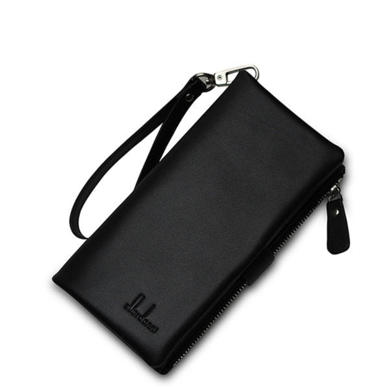 ZUOERDANNI Men Genuine Leather Multifunction Zipper Long Big Capacity Business Wallet