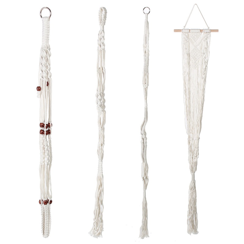 Flower Pot Plant Hand-woven Hanging Planter Basket Rope Holder Decor Garden