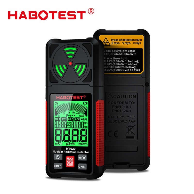 HABOTEST HT629 Nuclear Radiation Detector Multifunctional for X  Y Rays Detection Energy Compensation GM Tube Dose Rate Monitoring Industrial Medical Use Portable Safety Device