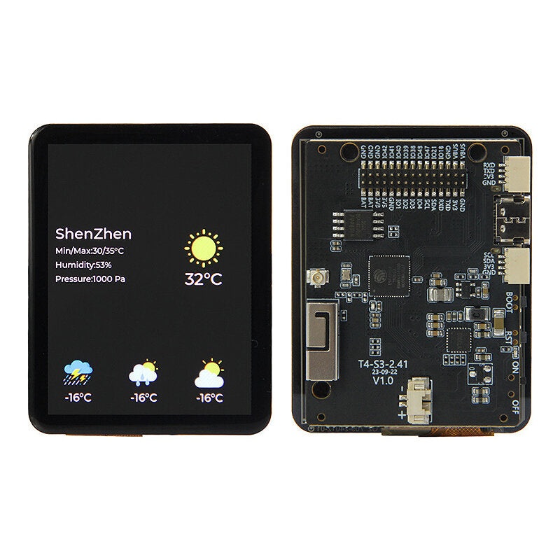 LILYGO T4-S3 ESP32-S3 2.41-inch AMOLED Touch Display Development Board RGB Screen Dual-Core LX7 Microprocessor WIFI bluetooth Module Board