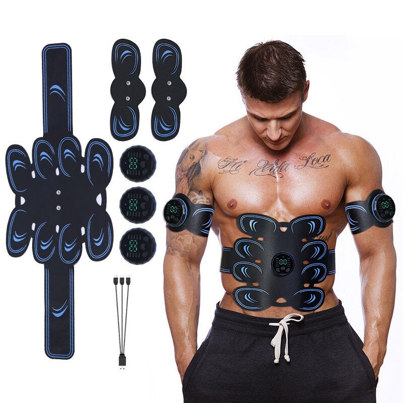 Muscle Stimulator Abdominal Shaping Belt 10 Massage Modes Muscle Exercise Instrument Abdominal Muscle Patch Fitness Equipment for Men Women’s Abdominal Arm Leg Home Office Exercise