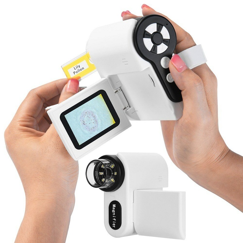 New Children’s Handheld DV Microscope Telescope Digital Camera Sports HD Photo and Video Shooting White