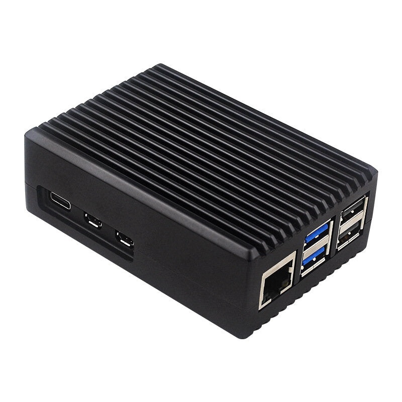 Raspberry Pi 5 Passive Cooling Case Aluminum Alloy Dissipation Striped Shell Box