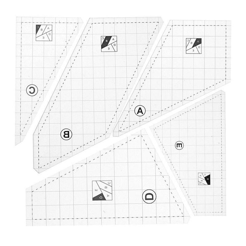 3/4/5Pcs Grids Shaped Hollow Sewing Ruler Template Square Sewing Kit for Patchwork Template DIY