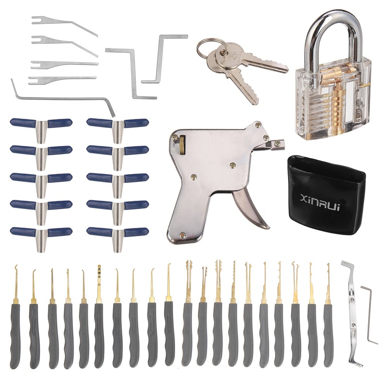 42PCS Rubber Padlock Type Lockpicking Tool Set Suitable for Opening One-Word Locks, Car Locks, Padlocks, Etc.