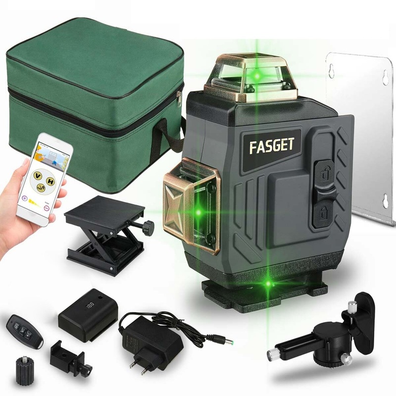 FASGet APP Control 16 Lines 4D Laser Level Self-Leveling 360 Horizontal And Vertical Cross Super Powerful Green Line Laser Level