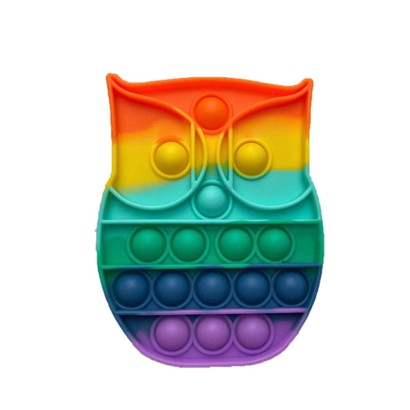 Fidget Reliver Stress Toys Rainbow Push Pop Bubble Antistress Toys Simple Dimple Sensory Toy To Relieve Autism Hand EDC Gadget for Kids Teen Adult Bubble Keychain
