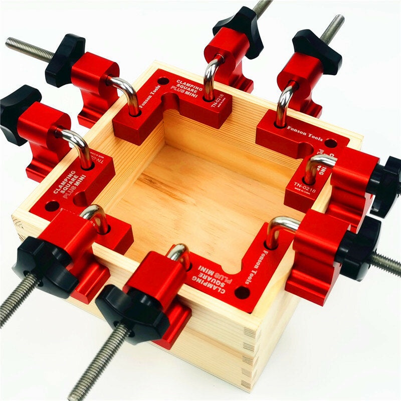 FONSON 4 Set Mini Woodworking Right Angle Positioning Clamp 90 Degree Precision Clamping Square Carpenter Square