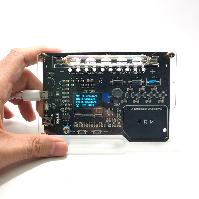 Handheld Simple Assembled DIY Geiger Counter Kit Module Nuclear Radiation Detector X -rays -rays Iodine 131 Detecting
