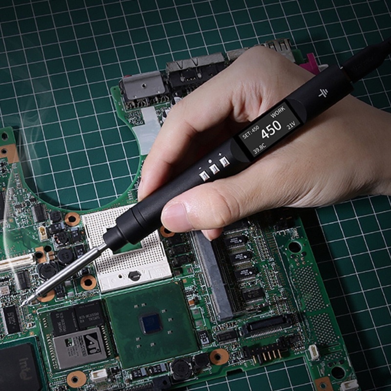 PTS200 T13 100W PD3.0 Smart Soldering Iron CNC Metal Housing Software Upgradeable Programing Compatible with T12 TS101 PINE64