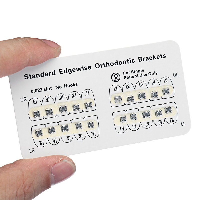 10 Packs Dental Orthodontic Edgewise Metal Brackets Standard Edgewise 0.022 Slot