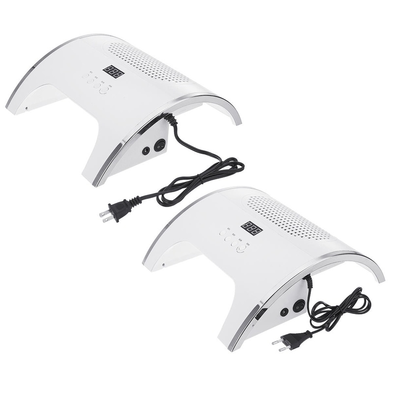 80W 2 in 1 USB Nail Dryer Lamp Fan Automatic Infrared Sensor Timing Nail Polish Gel Curing Light Vacuum Cleaner Manicure Tools with 36Pcs Double Light Source LEDS