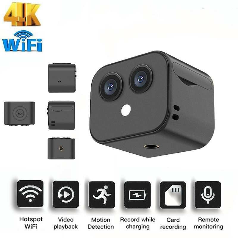 D3 HD 4K Mini Wireless WiFi Dual Camera Mobile Phone Wireless Network Camera Remote Two-way Intercom Monitoring Camcorder