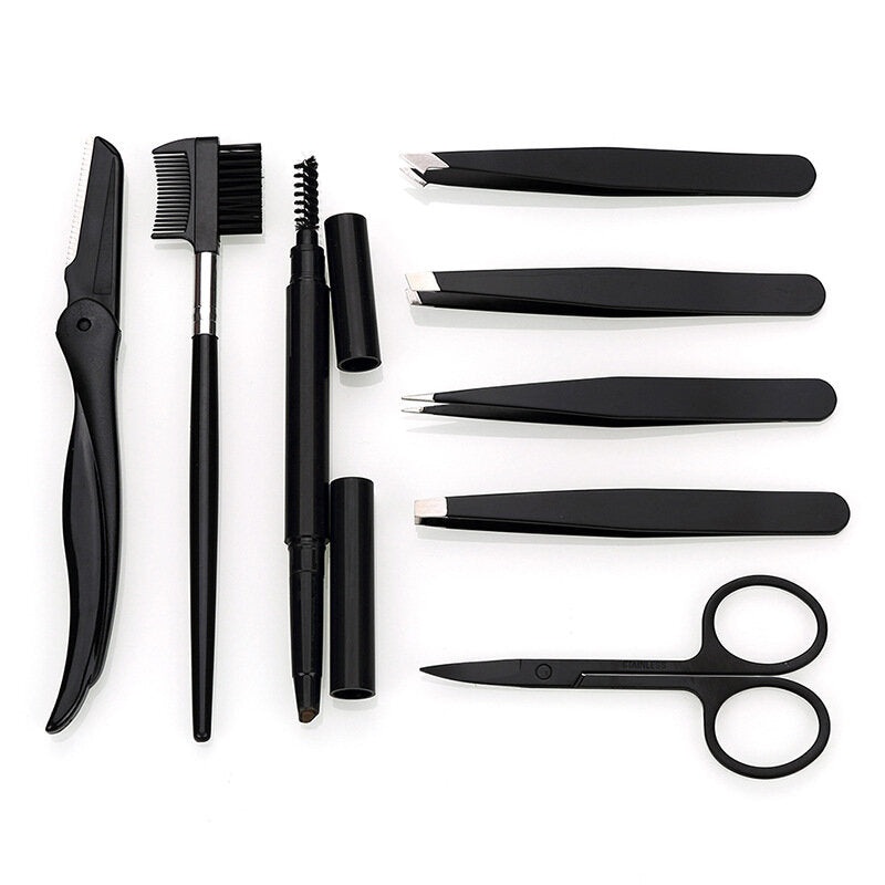 HOCOSY 8Pcs Eyebrow Trimmer Trimming Tools Kit Cutter