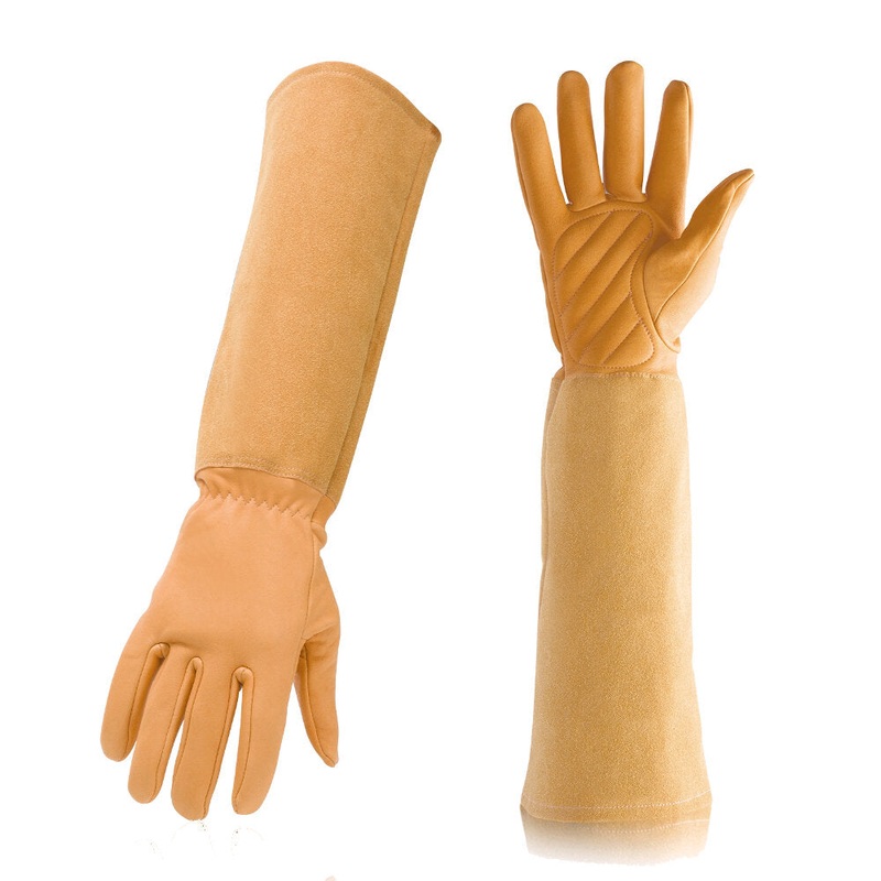 Leather Sheepskin Gardening Gloves Professional Rose Trim and Cut Protection Gloves Work Garden Gloves