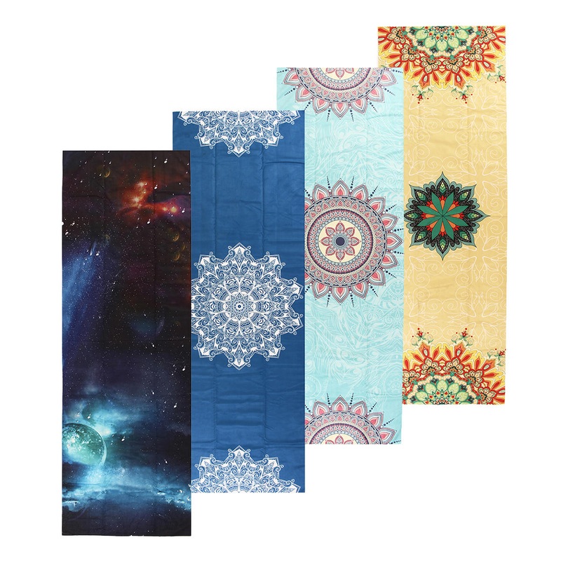 Microfiber Print Fitness Yoga Mat Sport Non-slip Towel Blanket Carpet 72”x24” Yoga Mats