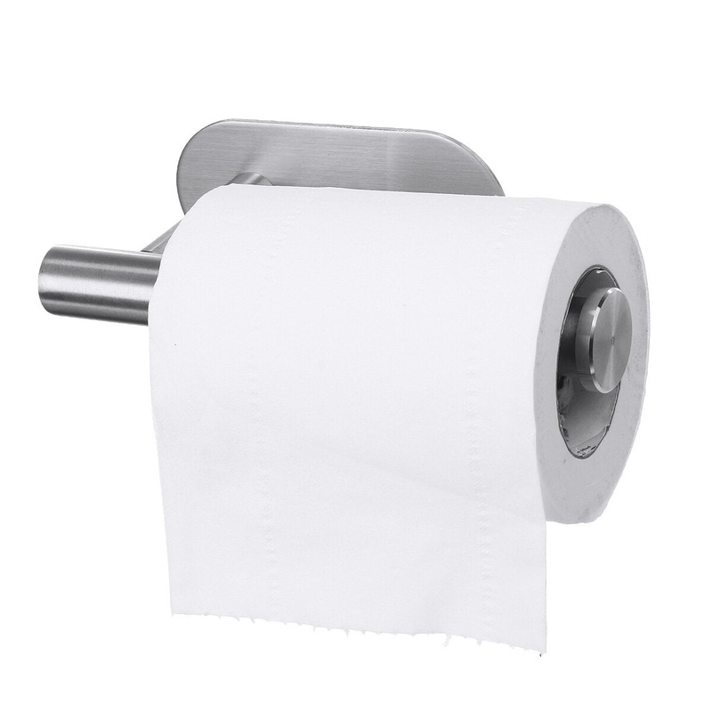 Stainless Steel Wall Mounted Bathroom Toilet Paper Holder Tissue Box Roll Stand Rack