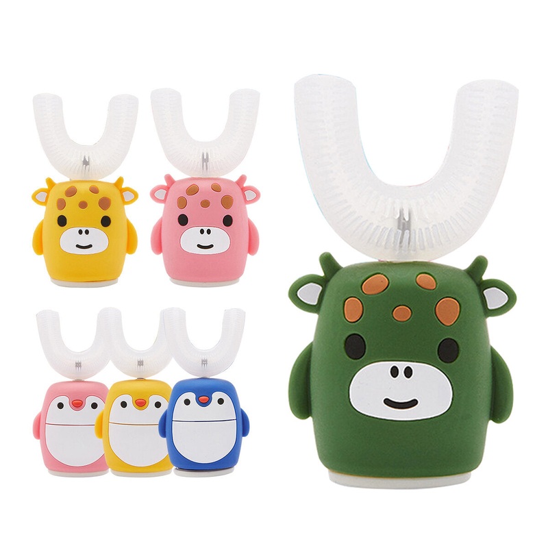 U Shape Electric Tooth Brush Kids Ultrasonic Automatic Toothbrush IPX7 Waterproof Cartoon Modeling Design for Kids