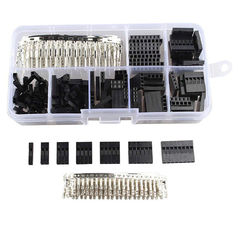 310PCS 2.54mm Dupont Cord Jumper Pin Header Connector Rubber Shell Connector Housing with Terminal Kit