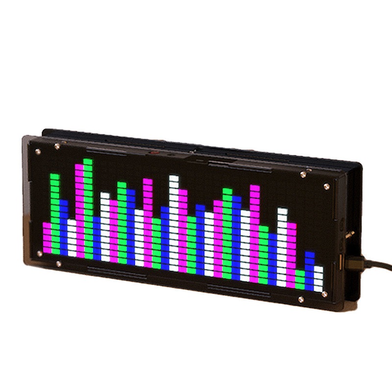 DIY LED Music Spectrum Clock Display Kit 16×32 Segment Rhythm Light 8 Kinds Spectrum Mode Electronic Level Display Light Kit