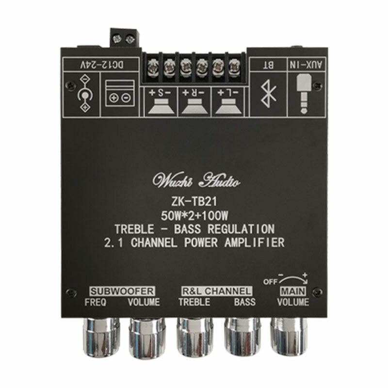 ZK-TB21 TPA3116D2 bluetooth 5.0 Subwoofer Amplifier Board 50WX2+100W 2.1 Channel Power Audio Stereo Bass AMP