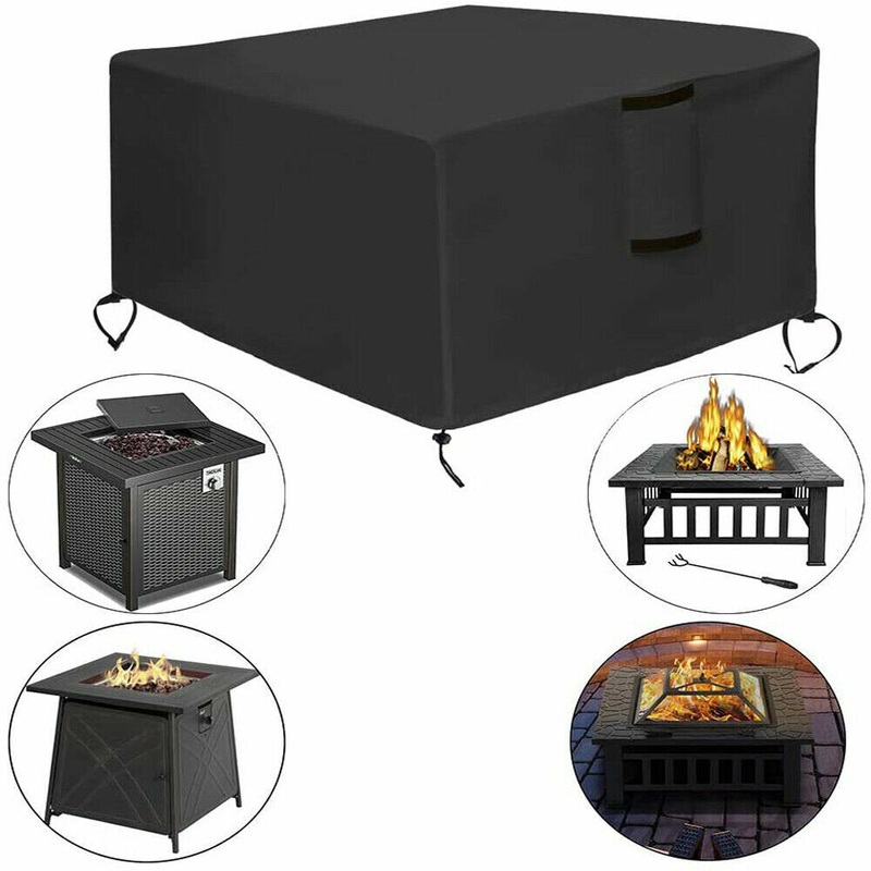 30~50 Oxford Cloth Fire Pit Cover Patio Square Table Cover Grill BBQ Gas Waterproof Anti Crack UV Protector