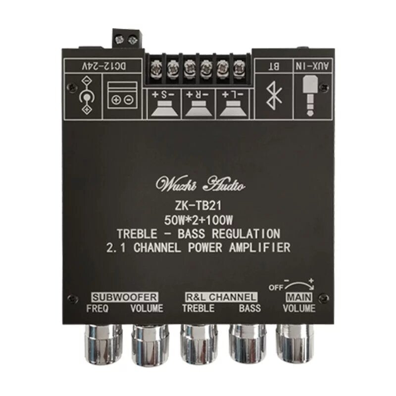 ZK-TB21 TPA3116D2 bluetooth 5.0 Subwoofer Amplifier Board 50WX2+100W 2.1 Channel Power Audio Stereo Amplifier Board Bass AMP