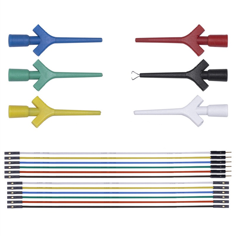 18PCS High-Pressure Differential Multimeter Testing Hook Universal Compatibility with Aircraft-Type IC Clamp Compact Design Probe Needle for Precision Lab Work and Circuit Testing