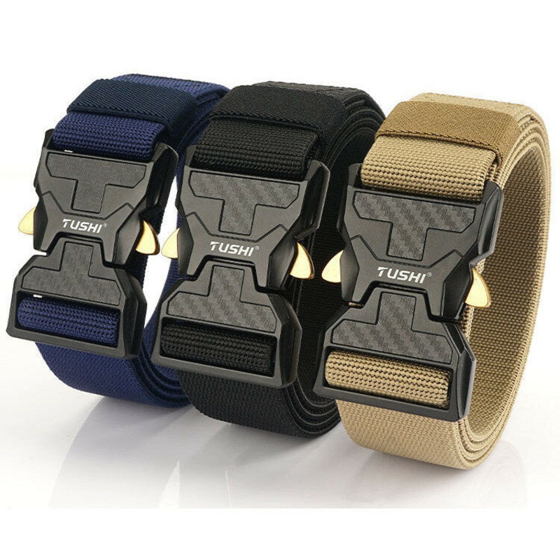 2023 New Design 125cm Quick Release Buckle Tactical Belt Nylon Wistand Inserting Buckle Military Fan Hunting for Men Women
