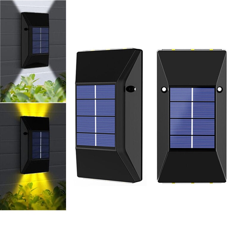 2PCS Outdoor Solar Light LED Waterproof Decoration Wall Lamp for Fence Porch Country Balcony House Garden Street Lighting