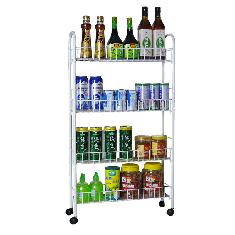 3/4 Layers Multi-function Shelf Portable CartWheels for Household Kitchen Items Storage