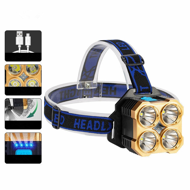 5 Modes Head Lamp XPE+COB LED Headlamp Lightweight USB Charging Headlamps For Camping Cycing Fishing
