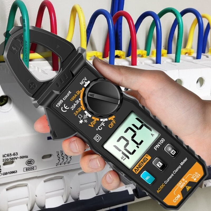 ANENG PN100 1999 Count AC/DC Clamp Ammeter 1mA Current Resolution Mini Digital Multimeter Resistance Frequency Tester Meter