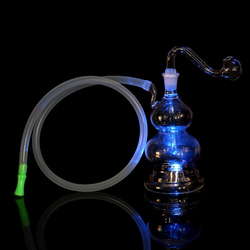 LED Hoookah Pipe Water Smoking Pipes Glass Pipe Bottle Lights Changing