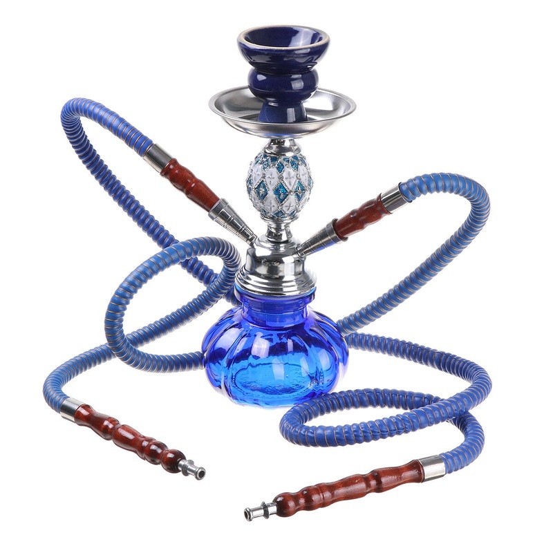 Arab Hookah Glassware Pot Double Tube Hookah Set Hookah Shisha Hubbly Bubbly NargilehTips Smoking for Smoking Accessories