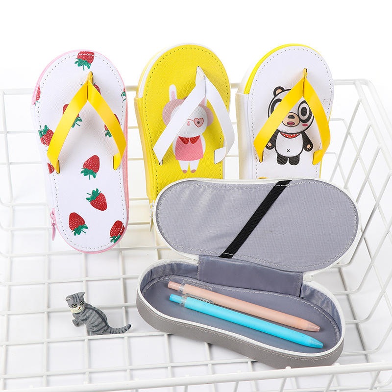 Cute Fruit Flip-flops Creative Slippers Pencil Bag School Office Stationery Supplies Pencil Case