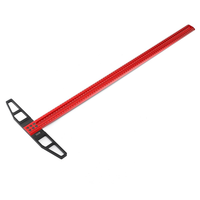 Enjoywood 800mm 1000mm Precision Woodworking Scriber T Square Marking T Ruler Aluminum Alloy Hole Positioning Marking Gauge