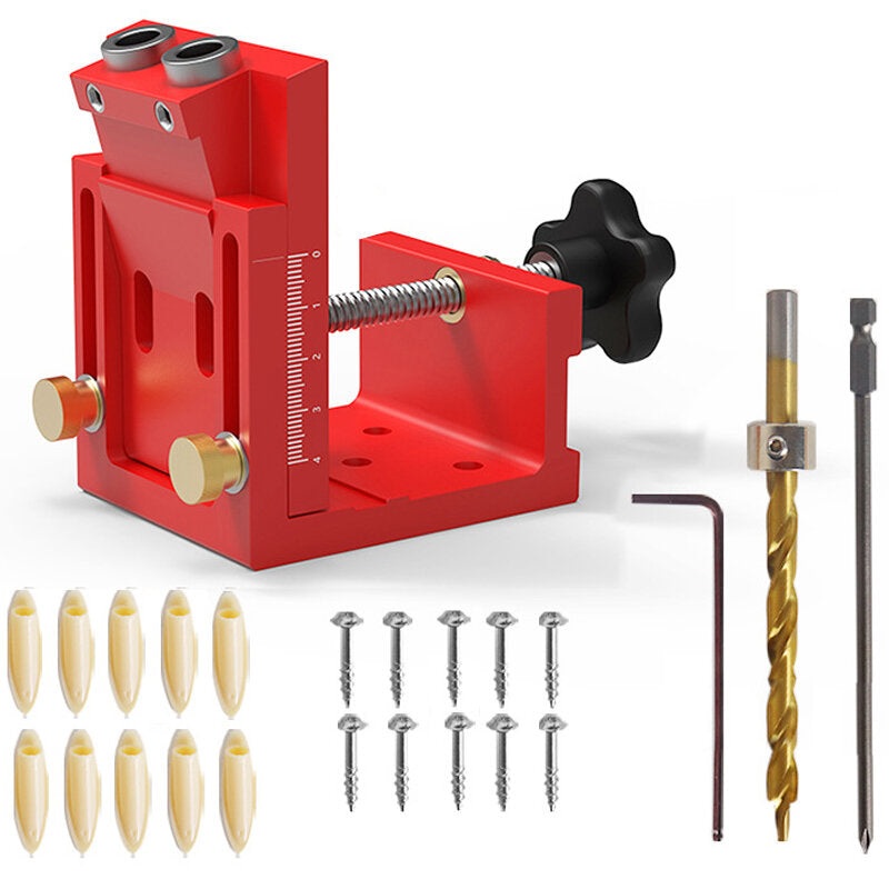 Woodworking Hole Puncher Adjustable Oblique Hole Locator with Metric and Imperial Calibration Aluminum Alloy Cabinet Plate Dowel Hole Jig System Set